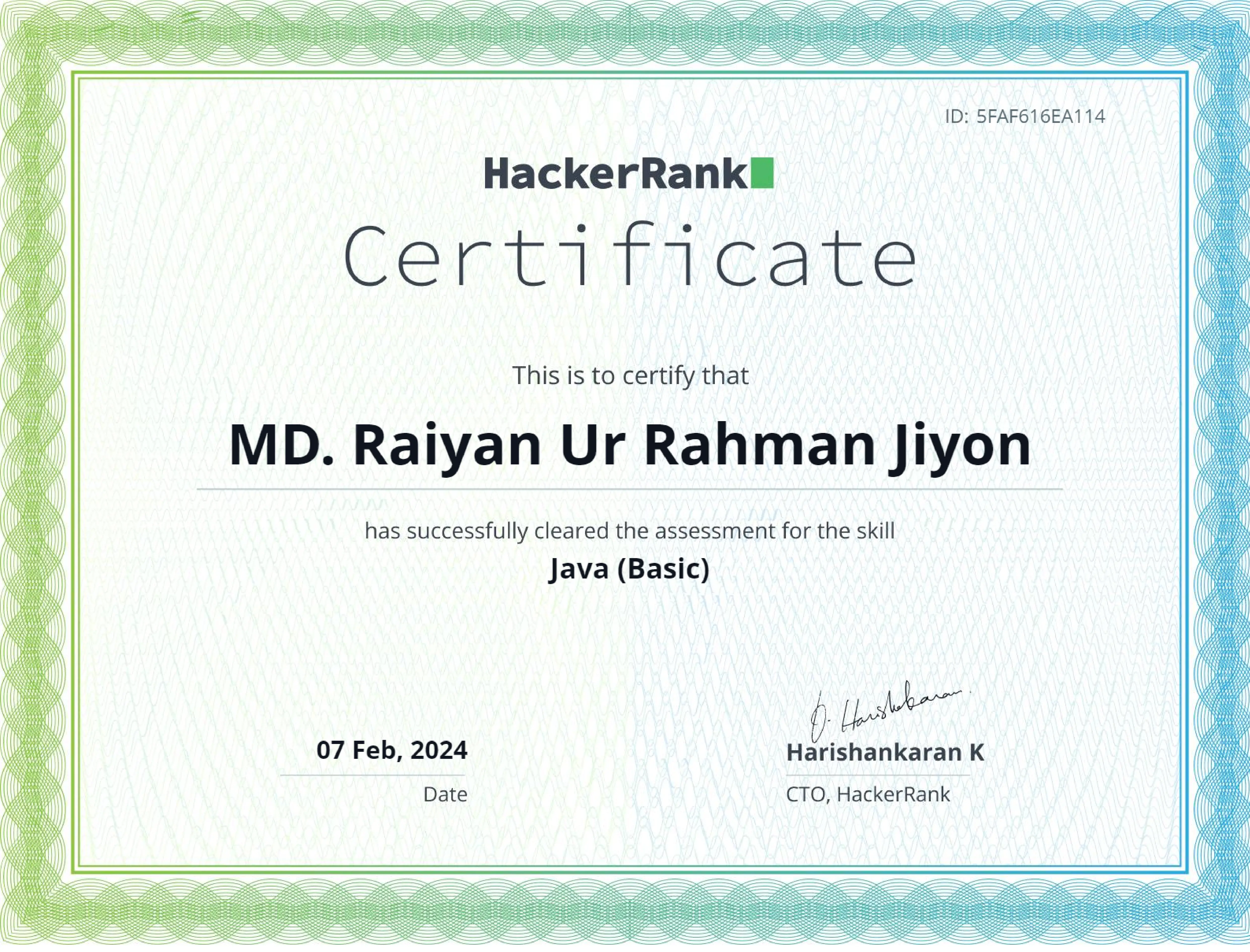 Java Basic Certificate